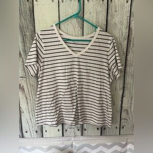 Striped V-Neck Women's Top